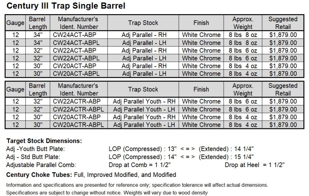 Century III &nbsp; (Trap Single) large schematic